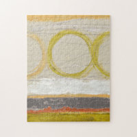Yellow & Orange Circles on Multicolored Background