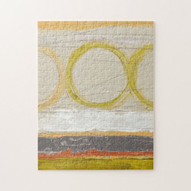 Yellow & Orange Circles on Multicolored Background Jigsaw Puzzle (Vertical)