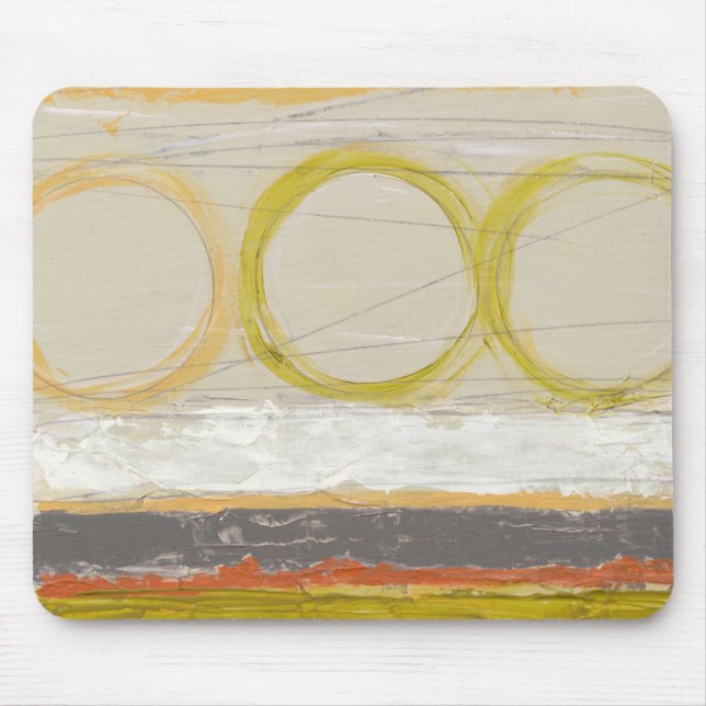 Yellow & Orange Circles on Multicolored Background Mouse Pad (Front)