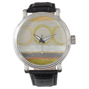 Yellow & Orange Circles on Multicolored Background Watch