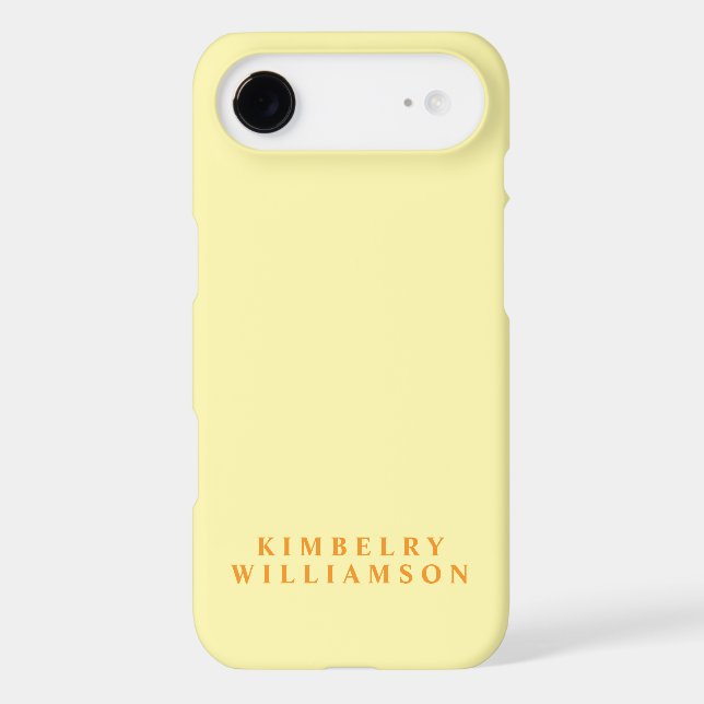 Yellow Orange Customized Name Stylish Monogram  (Back)