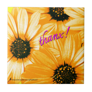 Yellow/Orange Daisies, thanx! - Ceramic Tile