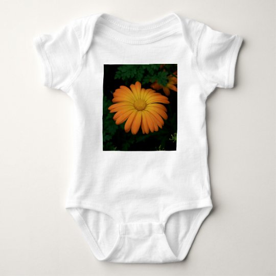Yellow orange daisy flower baby bodysuit