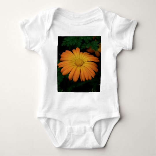 Yellow orange daisy flower baby bodysuit