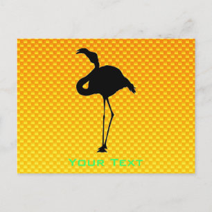 Yellow Orange Flamingo Postcard