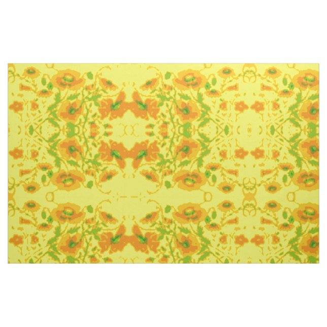 Yellow & Orange Floral Fabric  (Fat Quarter)