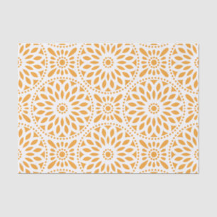 Yellow Orange Floral Pattern Tissue Paper