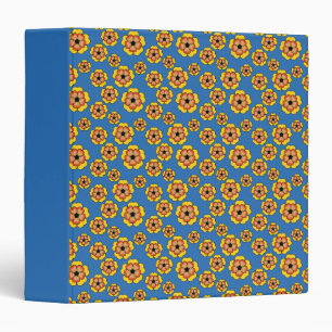 Yellow Orange Flowers Pattern Binder