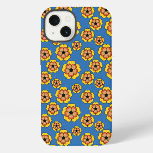 Yellow Orange Flowers Pattern iPhone 13 Case