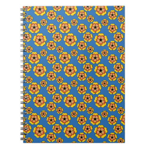 Yellow Orange Flowers Pattern Notebook