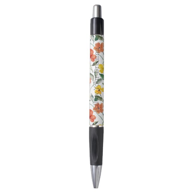 Yellow Orange Flowers  Pen (Front Vertical)
