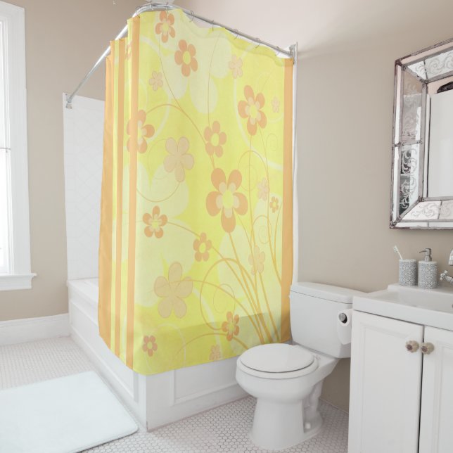 Yellow Orange Flowers Simple Summer Retro Floral (In Situ)