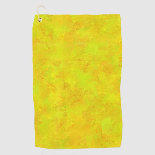 Yellow Orange Green Abstract Pattern Golf Towel (Front)