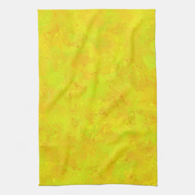 Yellow Orange Green Abstract Pattern Kitchen Towel (Vertical)
