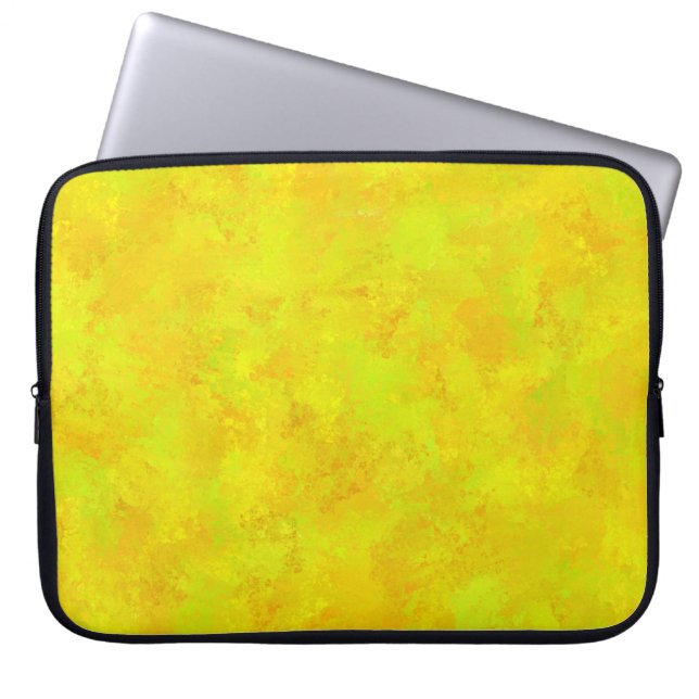 Yellow Orange Green Abstract Pattern Laptop Sleeve (Front)