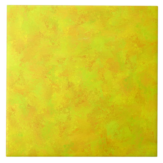 Yellow Orange Green Abstract Pattern Tile (Front)