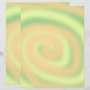 Yellow Orange Green Paste Swirl Scrapbook Paper