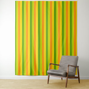 Yellow Orange Green Vertical Stripes Design   Tapestry