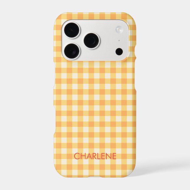 Yellow Orange Ish Preppy Gingham Plaid (Back)