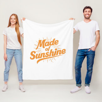 Yellow Orange Made Of Sunshine Aesthetic Fleece Blanket