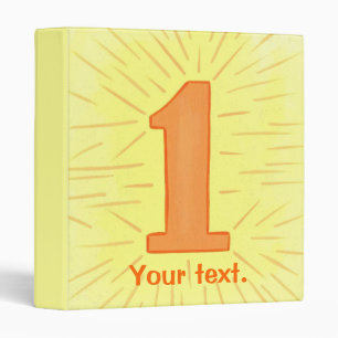 Yellow Orange Number One Your Text Binders