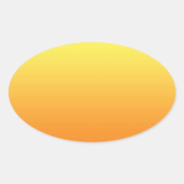 Yellow & Orange Ombre Oval Sticker (Front)