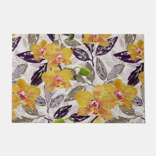 Yellow orange orchids.  doormat