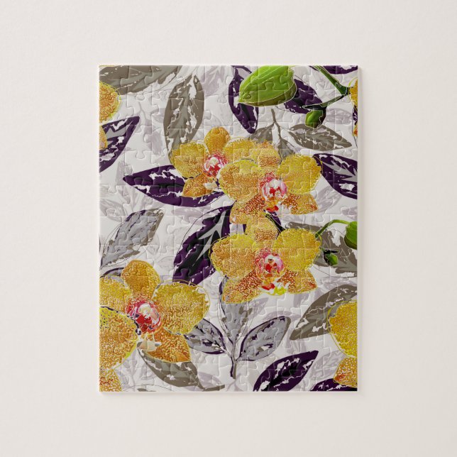 Yellow orange orchids.  jigsaw puzzle (Vertical)