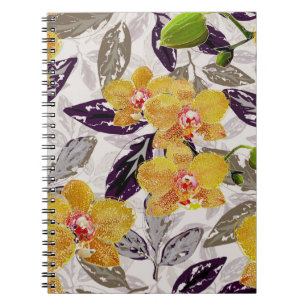 Yellow orange orchids. notebook