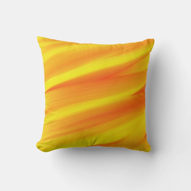 Yellow, Orange Paint Art Design Throw Pillow (Front)
