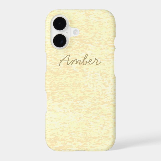 Yellow Orange Paint Textured Pattern Personalized (Back)