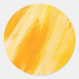 Yellow Orange Painting Pattern Classic Round Sticker