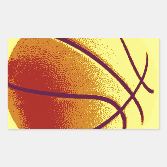 Yellow Orange Pop Art Basketball Sticker (Front)