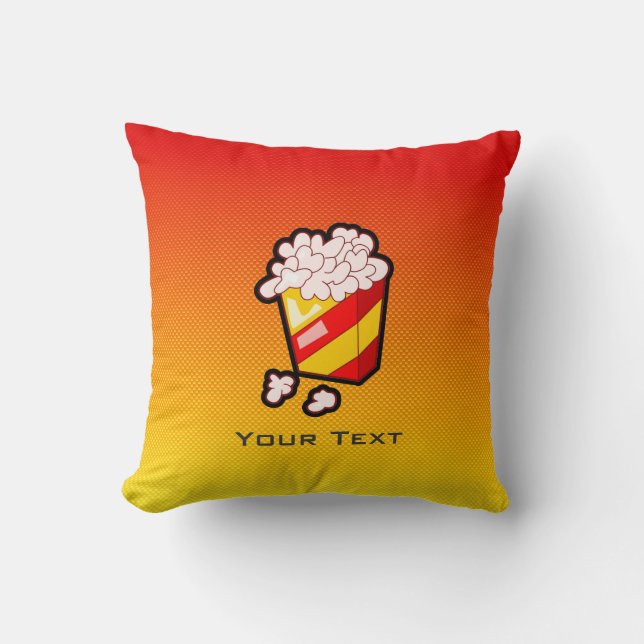 Yellow Orange Popcorn Throw Pillow (Front)