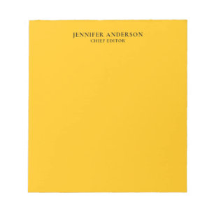 Yellow Orange Professional Modern Plain Minimalist Notepad