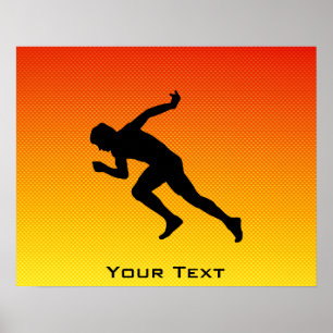 Yellow Orange Running Poster