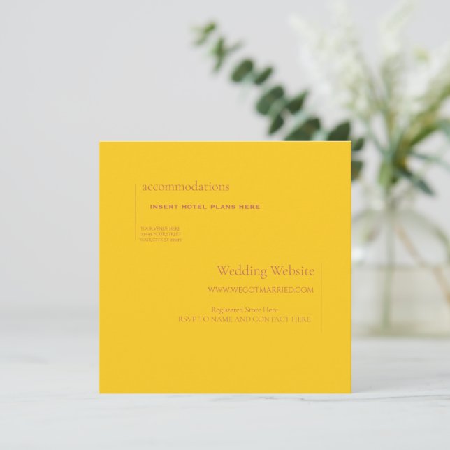 Yellow, Orange & Rust Accommodation Enclosure Card (Standing Front)