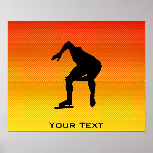 Yellow Orange Speed Skater Poster (Front)