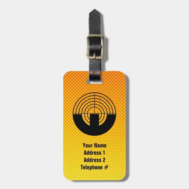 Yellow Orange Sport Shooting Luggage Tag (Front Vertical)