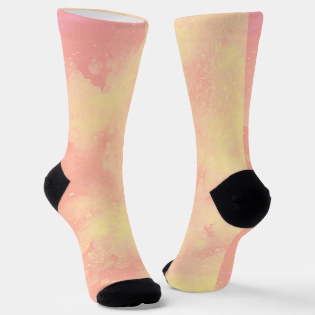 Yellow Orange  Storm Clouds  Socks (Angled)