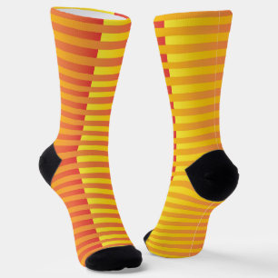 Yellow Orange Striped Pattern Socks
