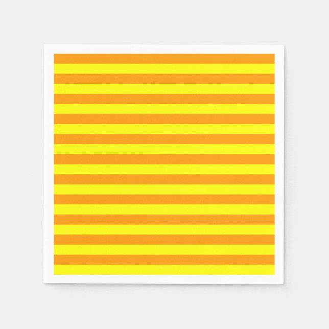 Yellow Orange Stripes Lines Napkin (Front)