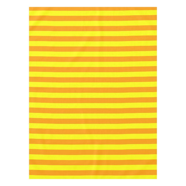 Yellow Orange Stripes Lines Tablecloth (Front)