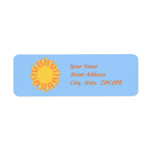 Yellow Orange Sun Address Labels