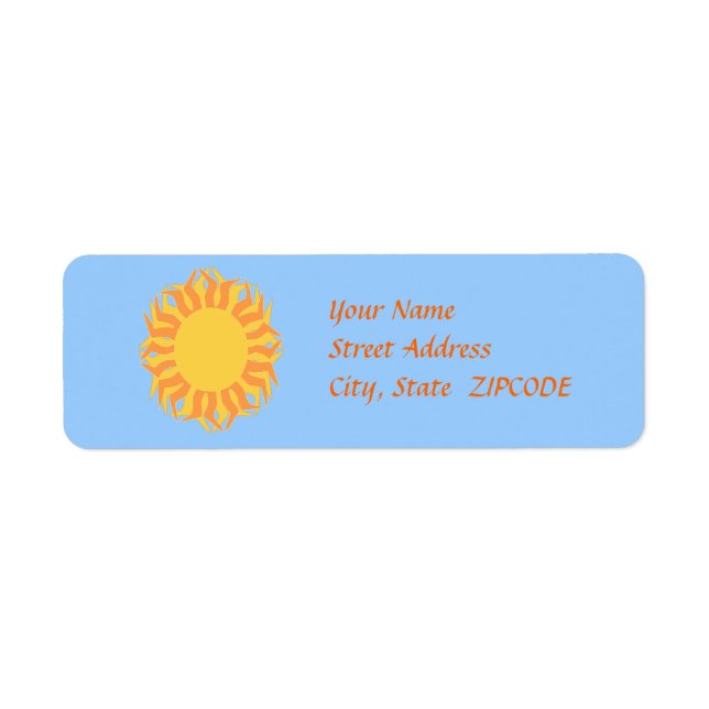 Yellow Orange Sun Address Labels (Front)