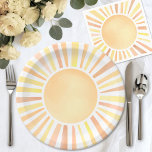 Yellow Orange Sun Paper Plate<br><div class="desc">This cheerful paper plate design features a classic watercolor sun at the centre, with warm rays in shades of yellow and orange for a soft and timeless look. The hand-painted style gives it a gentle, playful feel that works beautifully for a variety of celebrations. Whether you're planning a “Little Ray...</div>