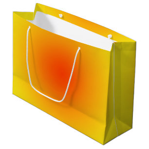 Yellow Orange Sunny Gradient Ombre Large Gift Bag