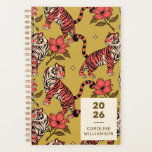Yellow Orange Tiger Floral Big Cat Personalized Planner<br><div class="desc">Unleash your wild side with our Yellow Orange Tiger Floral Big Cat Personalized Planner. This eye-catching planner features a vibrant design with bold tigers and lush florals in striking yellow and orange hues, making it a unique accessory for organizing your daily life. Personalize it with your name or initials to...</div>