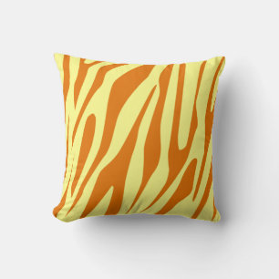 Yellow - Orange Tones Tiger Seamless Pattern Throw Pillow