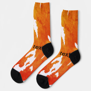 Yellow orange watercolor add text abstract paintin socks
